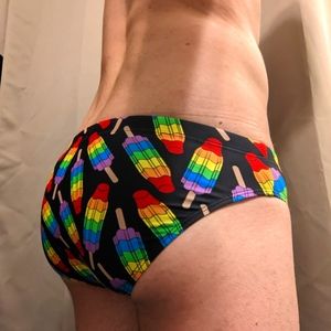 Andrew Christian printed swim briefs - small